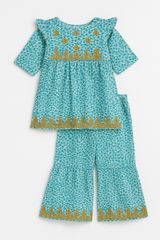 Aqua Bloom 2-Piece Kurta Set