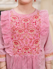 Coral Charm Cotton Lawn Suit