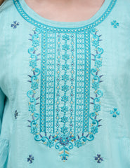 Aqua Elegance Cotton Lawn Suit
