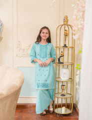 Aqua Elegance Cotton Lawn Suit