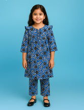 Blue Petals 2-Piece Kurta Set