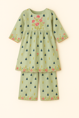 Mint Blossom 2-Piece Kurta Set