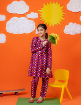 Magenta Polka Dot Khadar 2 Pcs Set