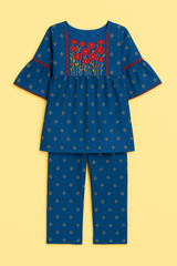 Blue Blossom 2-Piece Kurta Set