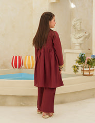 Maroon Embroidered Cotton Lawn 2-Piece Set