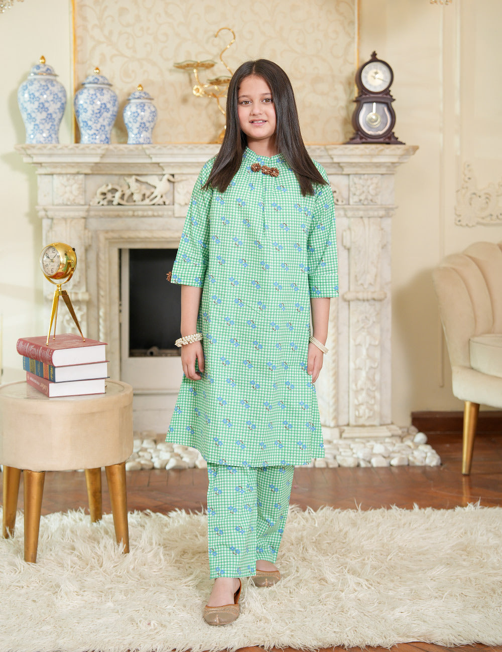 Mint Meadow Cotton Lawn Suity