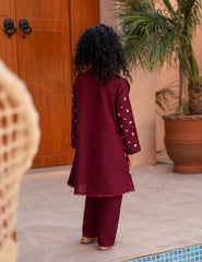 Berry Ruffle Khadar 2 Pcs Set