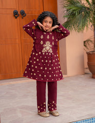 Berry Ruffle Khadar 2 Pcs Set