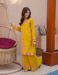 Sunlit Mustard Khadar 2 Pcs Set