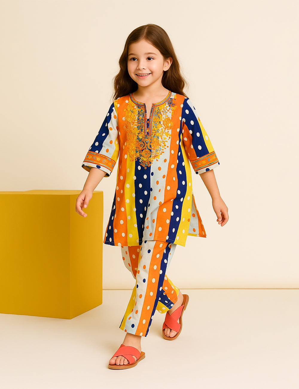 Polka Pop 2-Piece Kurta Set