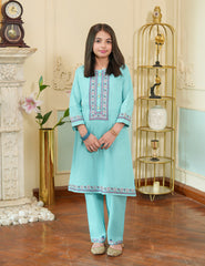 Aqua Serenity Cotton Lawn Suit