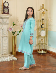 Aqua Serenity Cotton Lawn Suit