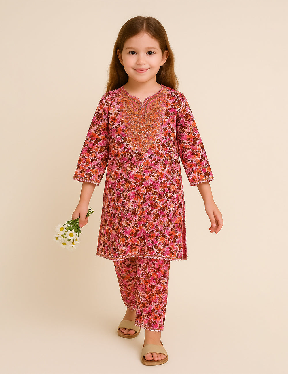 Rosy Bloom 2-Piece Kurta Set