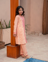Peach Petal Khadar 2 Pcs Set