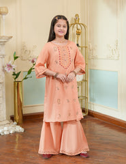 Peach Blossom Cotton Lawn Suit