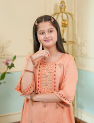 Peach Blossom Cotton Lawn Suit
