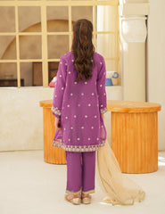 Violet Silk & Organza 3 Pcs