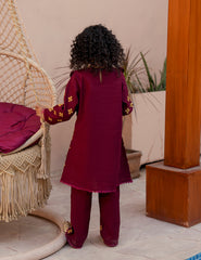 Maroon Royale  Khadar 2 Pcs Set