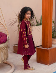Maroon Royale  Khadar 2 Pcs Set
