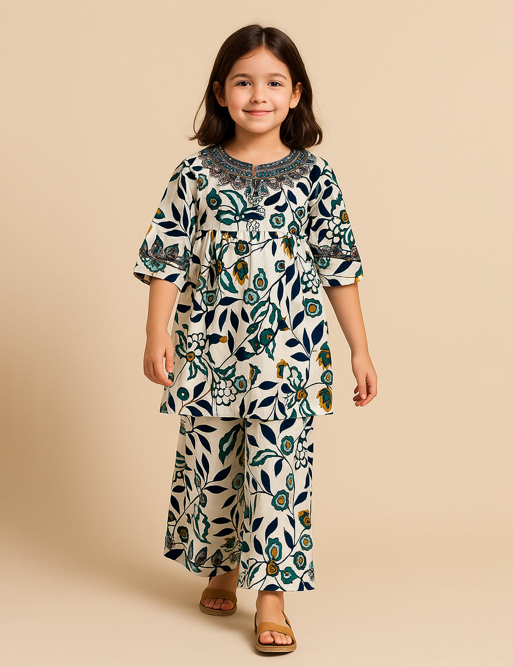 Indigo Bloom 2-Piece Kurta Set