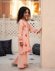Rose Peach Bloom  Khadar 2 Pcs Set