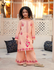 Rose Peach Bloom  Khadar 2 Pcs Set