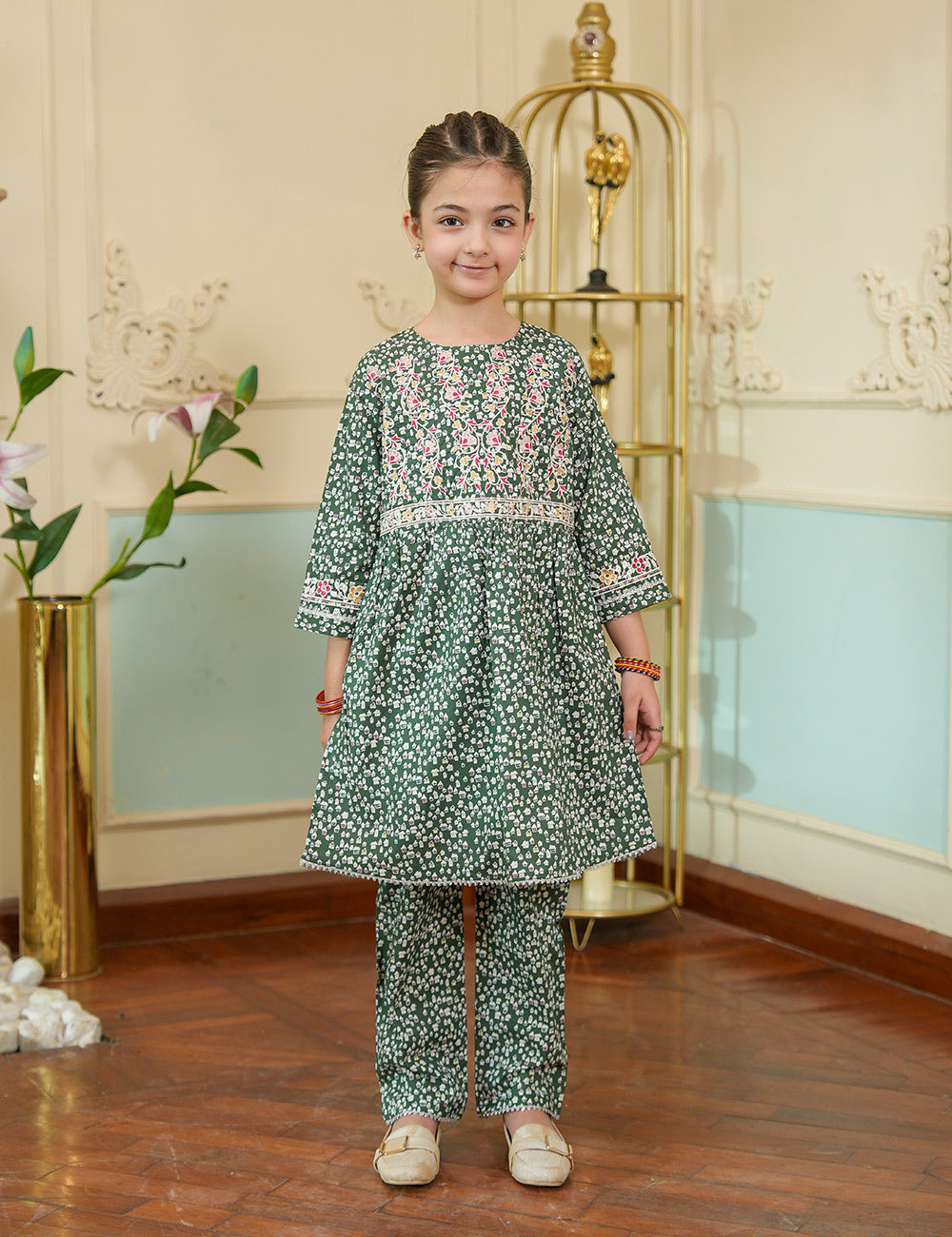 Forest Blossom Cotton Lawn Suit