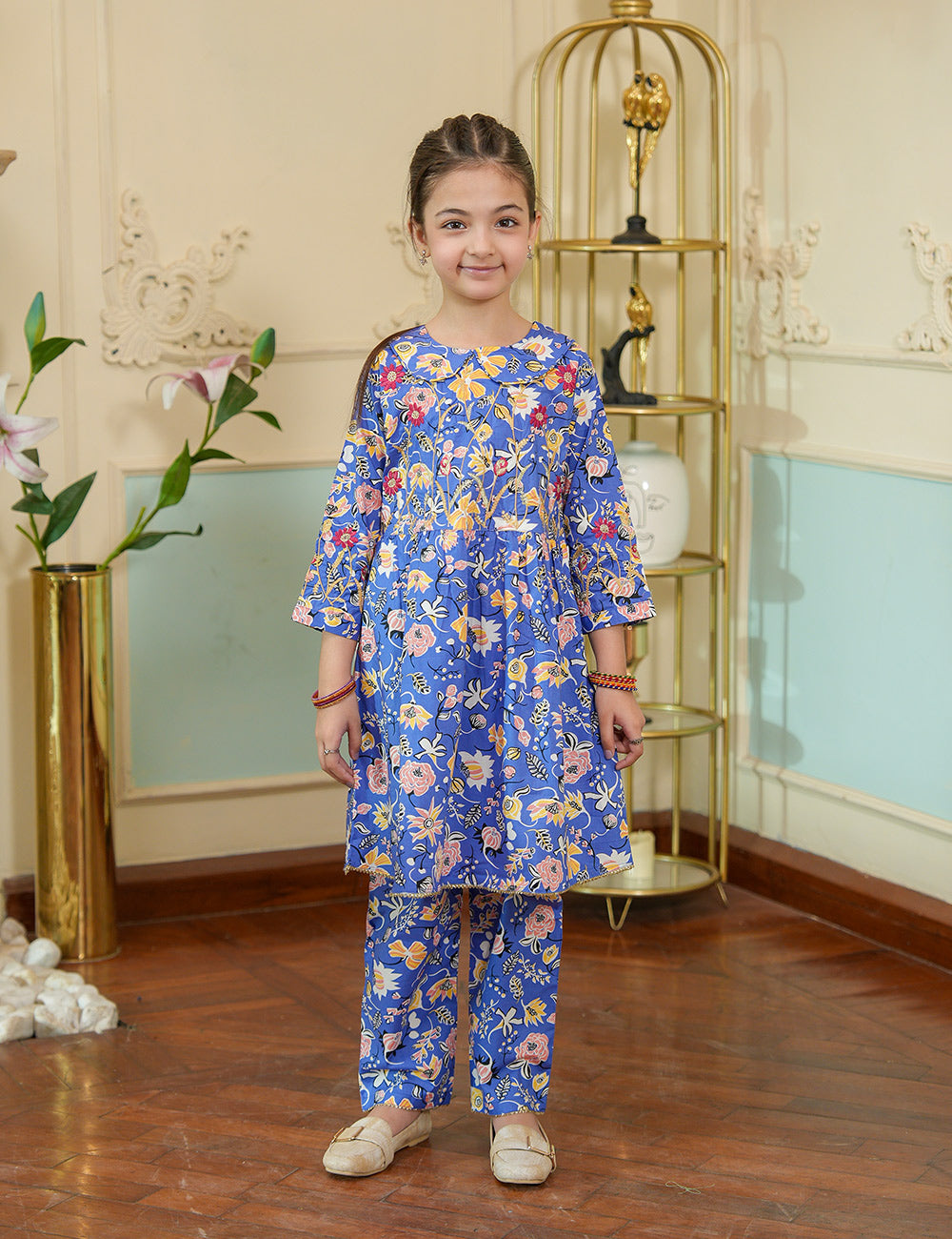 Blue Garden Cotton Lawn Suit