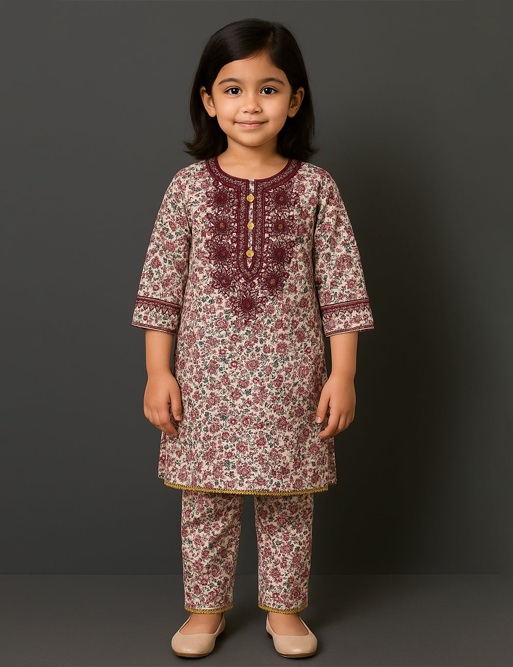 Vintage Rose 2-Piece Kurta Set