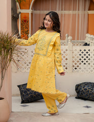 Golden Meadow Bloom Khadar 2 Pcs Set