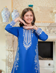 Royal Sapphire Embroidered Lawn Suit