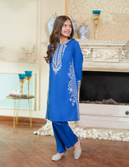 Royal Sapphire Embroidered Lawn Suit