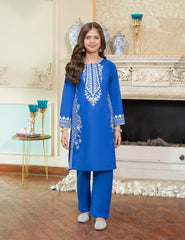 Royal Sapphire Embroidered Lawn Suit