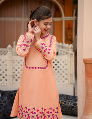 Peach Blossom Pastel Khadar 2 Pcs Set