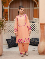 Peach Blossom Pastel Khadar 2 Pcs Set