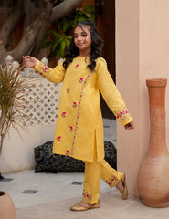 Sunlit Petal Khadar 2 Pcs Set