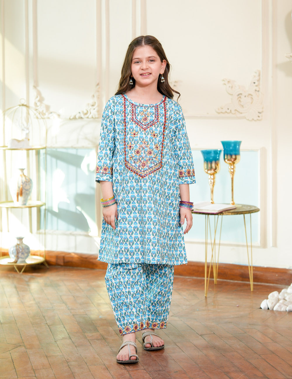 Sky Bloom Printed Lawn Suit