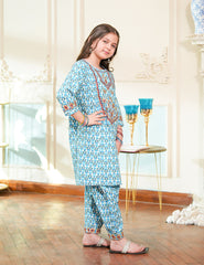 Sky Bloom Printed Lawn Suit