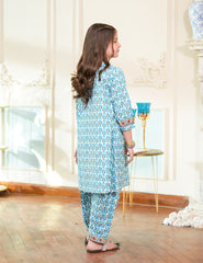 Sky Bloom Printed Lawn Suit