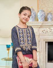Midnight Charm Embroidered Lawn Suit