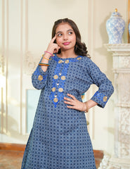Royal Indigo Embroidered Lawn Suit