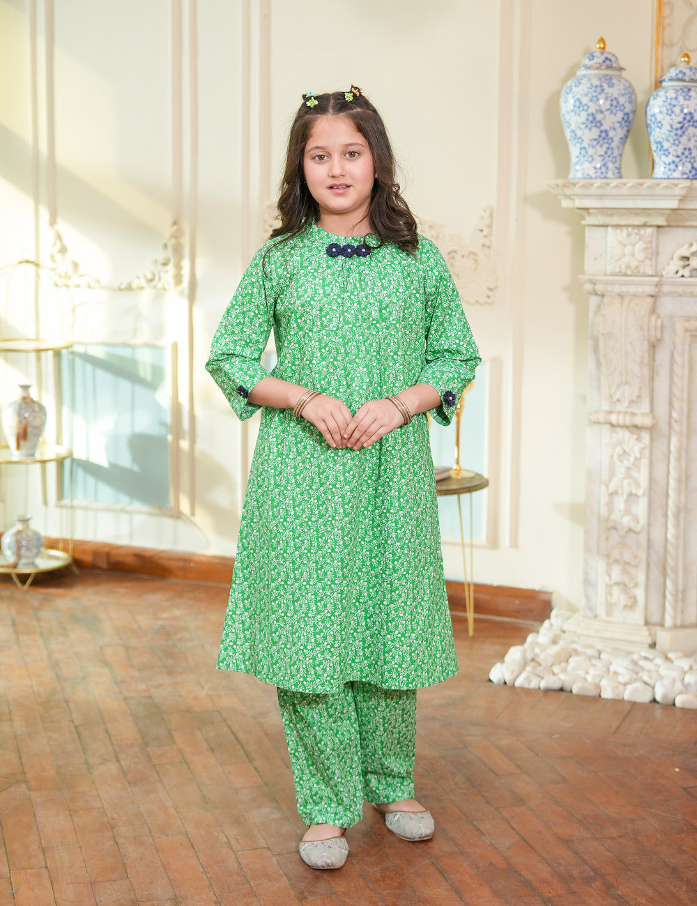 Emerald Bloom Printed Lawn Suit