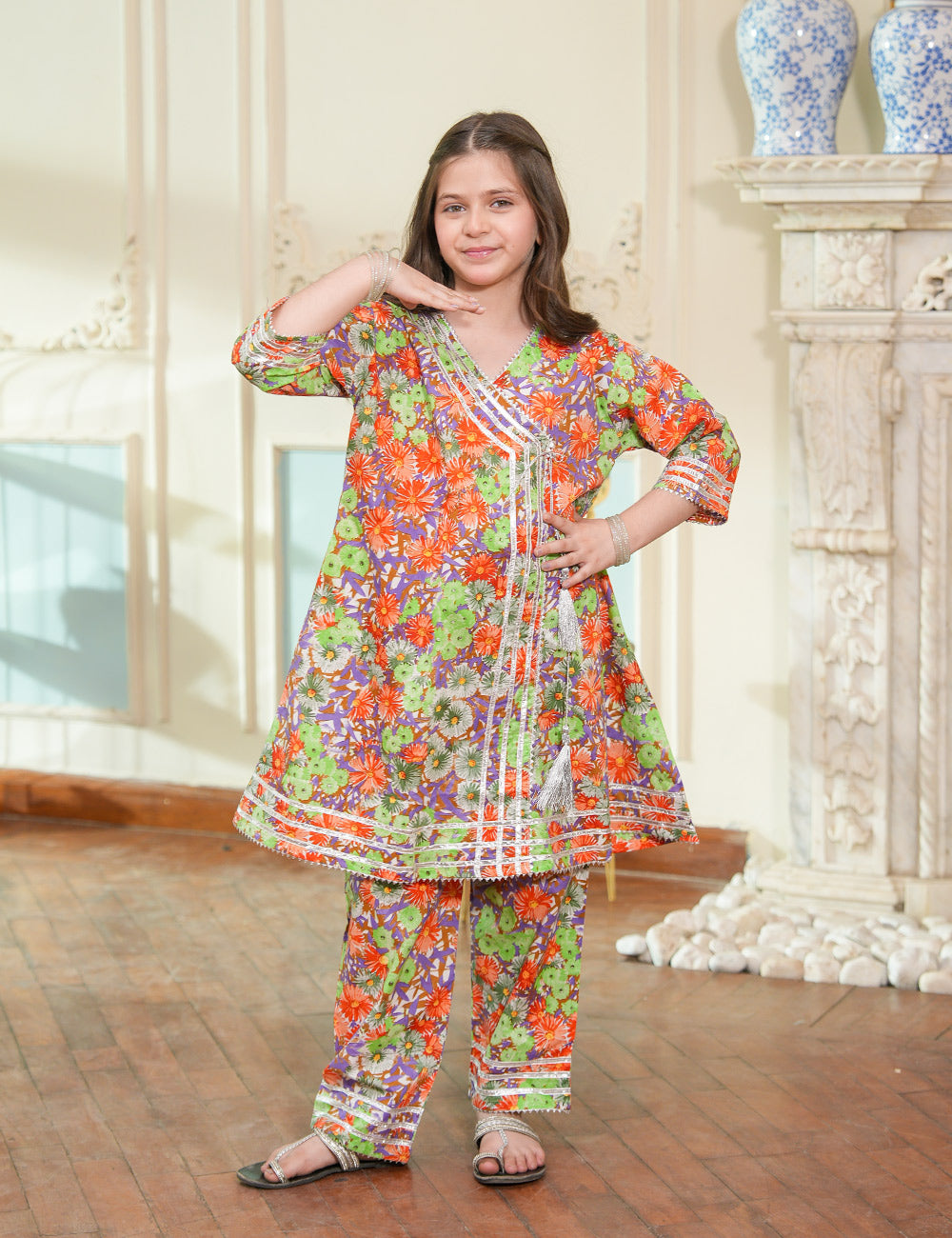 Sunset Garden Printed Lawn Suit