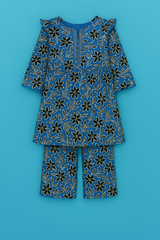 Blue Petals 2-Piece Kurta Set