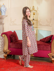 Cocoa Bloom Embroidered Cotton Lawn Suit