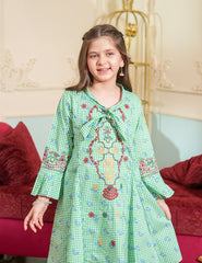 Mint Check Embroidered Lawn Suit