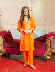 Orange Radiance Cotton Lawn Suit