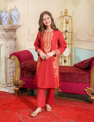 Scarlet Elegance Cotton Lawn Suit