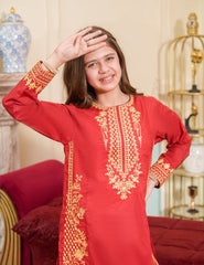 Scarlet Elegance Cotton Lawn Suit