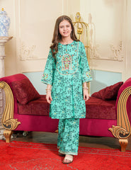 Aqua Garden Embroidered Lawn Suit